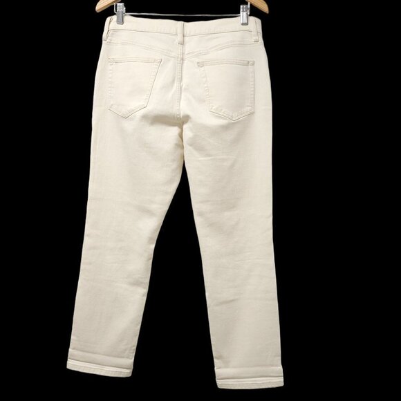 a.n.a Womens Distressed Mid Rise Skinny Boyfriend Jeans Size 10 Ivory - Picture 2 of 13